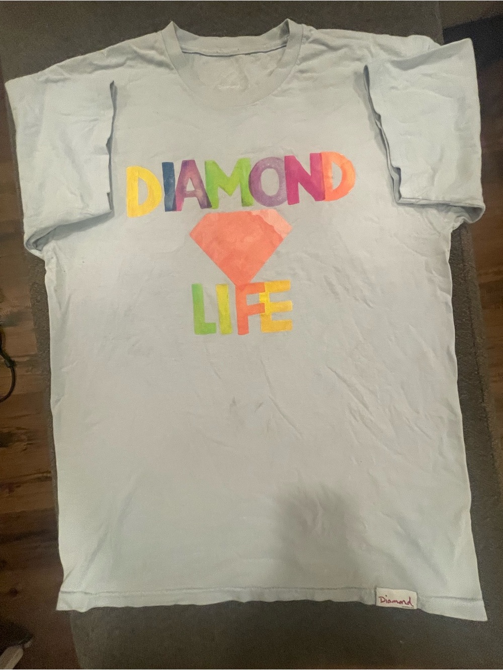 Diamond Supply Co. Life Kids Graphic Tee - Light Blue with Multicolor Print